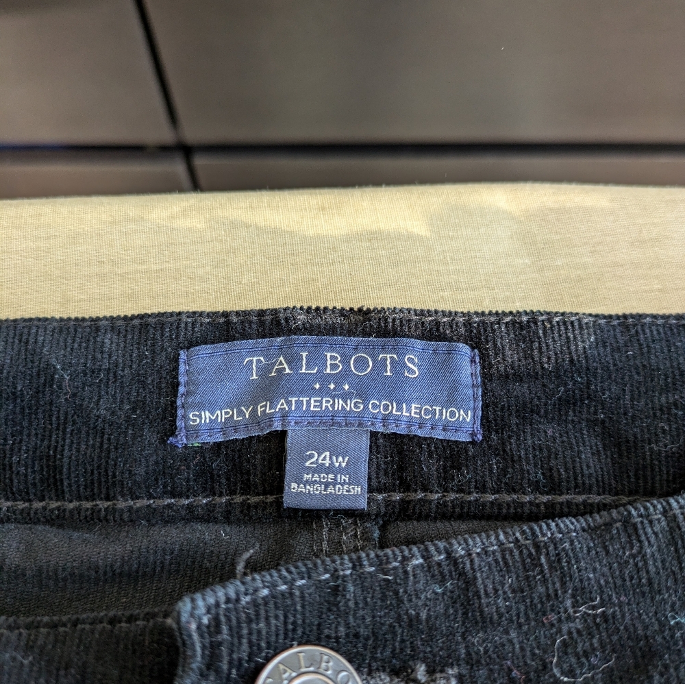 Talbots Simply Flattering Collection - Women's Corduroy Pants, Size 24W - Picture 3 of 4